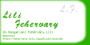 lili fehervary business card